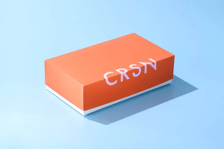 package Design a box with CRSN text Design